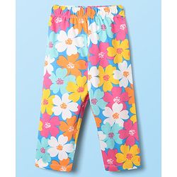 Babyhug Cotton Knit Full Sleeves Co-ords Night Suit With Floral Print - Multicolour