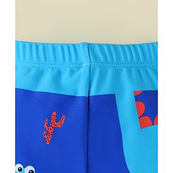 Babyhug Swimming Trunk With Dino Print - Light Blue
