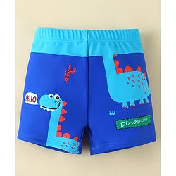Babyhug Swimming Trunk With Dino Print - Light Blue