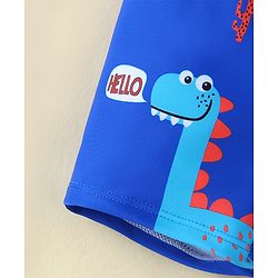 Babyhug Swimming Trunk With Dino Print - Light Blue