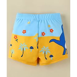 Babyhug Swimming Trunk With Dino Theme Print - Yellow