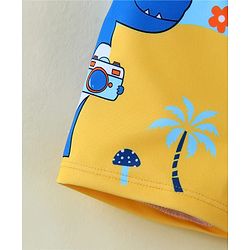 Babyhug Swimming Trunk With Dino Theme Print - Yellow