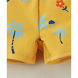 Babyhug Swimming Trunk With Dino Theme Print - Yellow