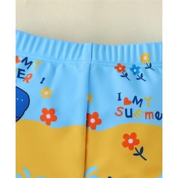 Babyhug Swimming Trunk With Dino Theme Print - Yellow