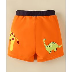 Babyhug Swimming Trunk With Giraffe Print - Orange