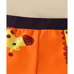 Babyhug Swimming Trunk With Giraffe Print - Orange