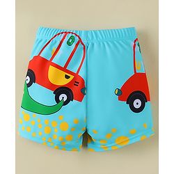 Babyhug Swimming Trunk With Dino Print - Light Blue
