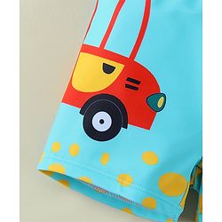 Babyhug Swimming Trunk With Dino Print - Light Blue