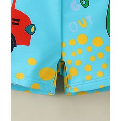 Babyhug Swimming Trunk With Dino Print - Light Blue