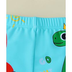 Babyhug Swimming Trunk With Dino Print - Light Blue