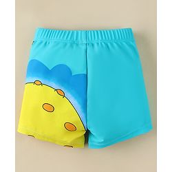 Babyhug Swimming Trunk With Space Theme Print - Light Blue