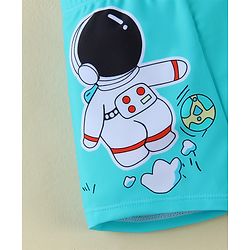 Babyhug Swimming Trunk With Space Theme Print - Light Blue