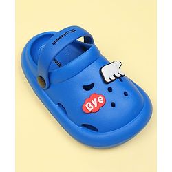 Cute Walk by Babyhug Clogs With Bear & Text Applique - Blue