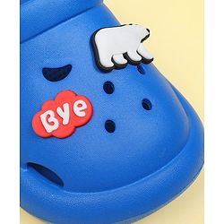 Cute Walk by Babyhug Clogs With Bear & Text Applique - Blue