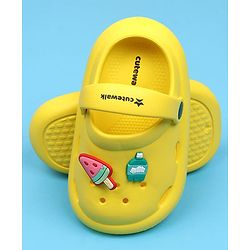 Cute Walk by Babyhug Back Strap Clousre Clogs With Ice Cream Applique - Yellow