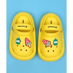 Cute Walk by Babyhug Back Strap Clousre Clogs With Ice Cream Applique - Yellow