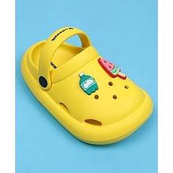 Cute Walk by Babyhug Back Strap Clousre Clogs With Ice Cream Applique - Yellow
