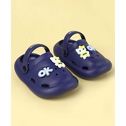 Cute Walk by Babyhug Clogs With Back Strap Closure & Kitty  Applique - Purple