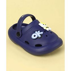 Cute Walk by Babyhug Clogs With Back Strap Closure & Kitty  Applique - Purple