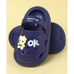 Cute Walk by Babyhug Clogs With Back Strap Closure & Kitty  Applique - Purple