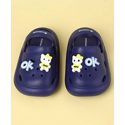 Cute Walk by Babyhug Clogs With Back Strap Closure & Kitty  Applique - Purple