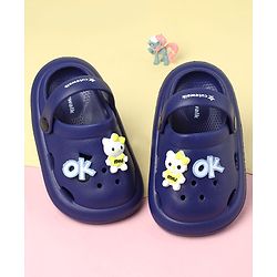 Cute Walk by Babyhug Clogs With Back Strap Closure & Kitty  Applique - Purple
