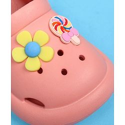 Cute Walk by Babyhug Back Strap Closure Clogs With Floral Applique - Pink