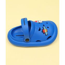 Cute Walk by Babyhug Back Strap Closure Clogs With Space Theme Applique - Blue