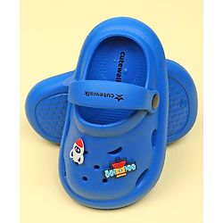 Cute Walk by Babyhug Back Strap Closure Clogs With Space Theme Applique - Blue