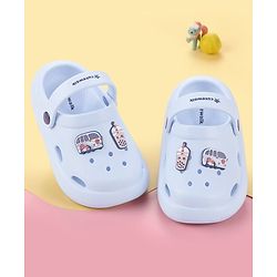 Cute Walk by Babyhug Back Strap Clogs With Applique - Light Blue