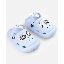 Cute Walk by Babyhug Back Strap Clogs With Applique - Light Blue
