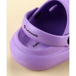 Cute Walk by Babyhug Slip On Clogs With Floral & Bow Applique - Purple