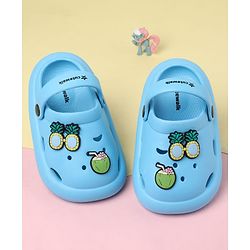 Cute Walk by Babyhug Back Strap Clogs with Fruit Applique - Blue