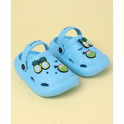 Cute Walk by Babyhug Back Strap Clogs with Fruit Applique - Blue