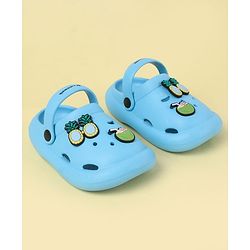 Cute Walk by Babyhug Back Strap Clogs with Fruit Applique - Blue