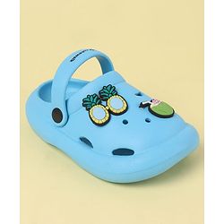 Cute Walk by Babyhug Back Strap Clogs with Fruit Applique - Blue