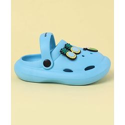 Cute Walk by Babyhug Back Strap Clogs with Fruit Applique - Blue