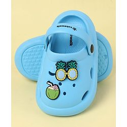 Cute Walk by Babyhug Back Strap Clogs with Fruit Applique - Blue