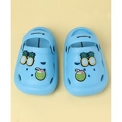 Cute Walk by Babyhug Back Strap Clogs with Fruit Applique - Blue