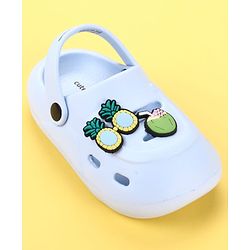 Cute Walk by Babyhug Clogs with Pineapple Applique & Back Strap - Light Blue