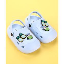 Cute Walk by Babyhug Clogs with Pineapple Applique & Back Strap - Light Blue