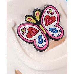 Cute Walk by Babyhug Back Strap Clogs with Butterfly Applique - Off White