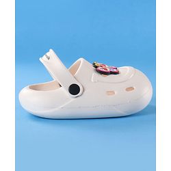 Cute Walk by Babyhug Back Strap Clogs with Butterfly Applique - Off White