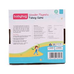 Babyhug Wooden Magnetic Fishing Game Toy - Multicolour | 18 Sea Animals  & 1 Road | Educational And Interactive Activity Toy | BIS Certified
