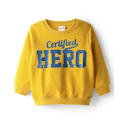 Babyhug 100% Cotton Full Sleeves Sweatshirt With Graphics - Yellow