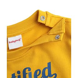 Babyhug 100% Cotton Full Sleeves Sweatshirt With Graphics - Yellow