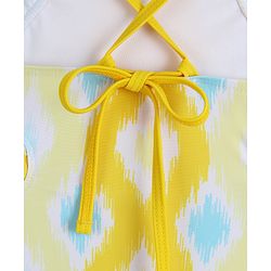 Babyhug Sleeveless Printed V Cut Swimsuit - Yellow