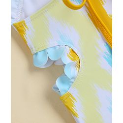 Babyhug Sleeveless Printed V Cut Swimsuit - Yellow