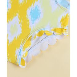 Babyhug Sleeveless Printed V Cut Swimsuit - Yellow