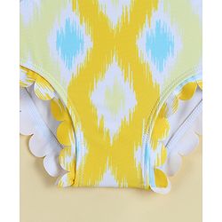 Babyhug Sleeveless Printed V Cut Swimsuit - Yellow